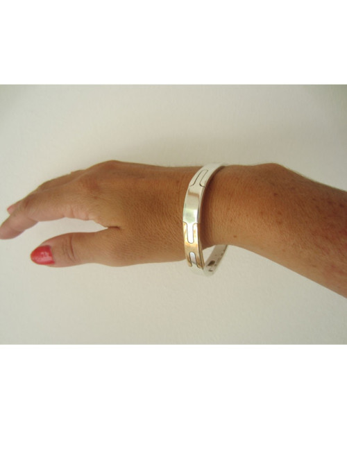 Oval bracelet "PUZZLE" Silver HERMES