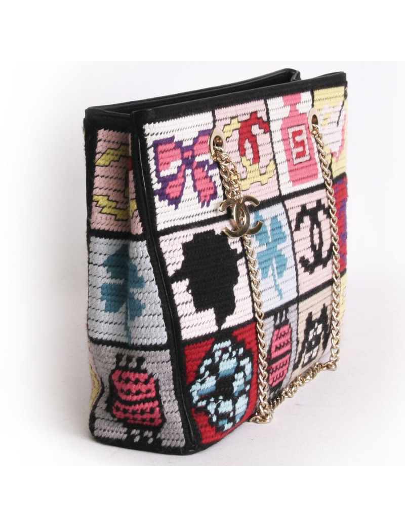 sac CHANEL crochet multicolor