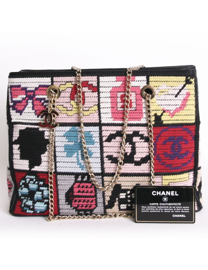 sac CHANEL crochet multicolor
