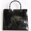 GUCCI collector smoked plastic tote bag with bamboo handles