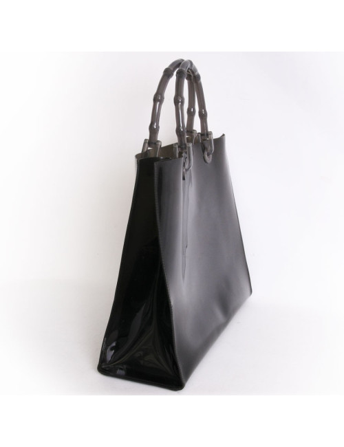 Sac cabas GUCCI collector en plastique fumé anses bambou