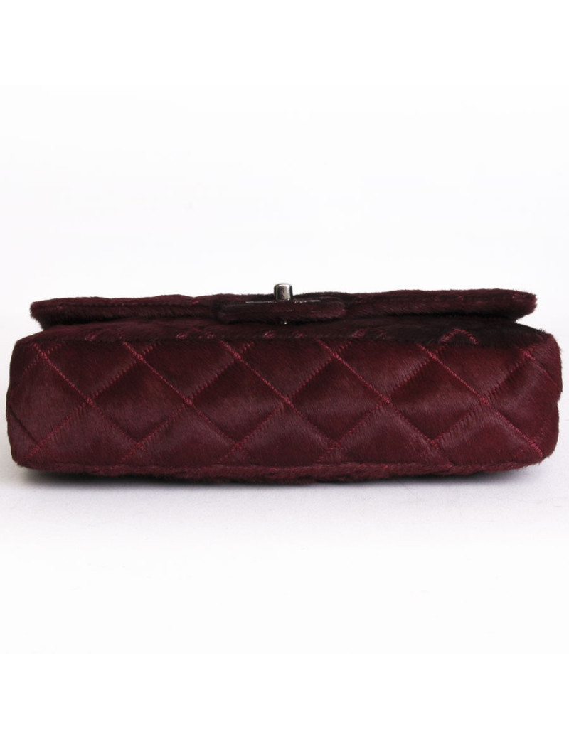 Sac timeless CHANEL en poulain bordeau
