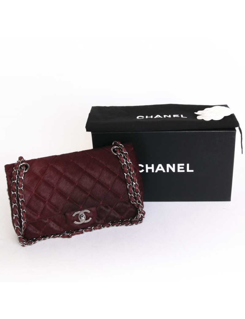 Bag CHANEL timeless in bordeaux foal