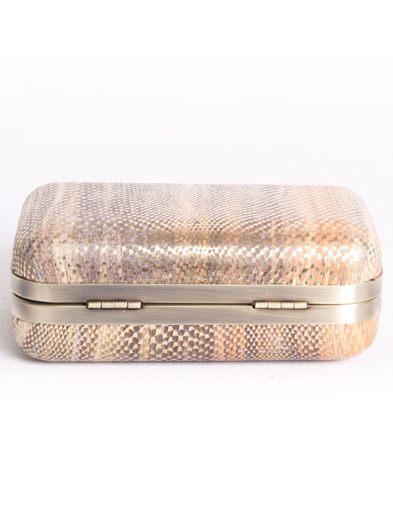 HOUSE OF HARLOW 1960 leather way snake golden orange and Brown pouch