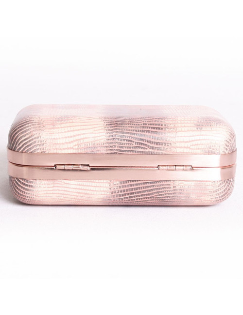 Pochette HOUSE OF HARLOX 1960 en reptile rose et gris