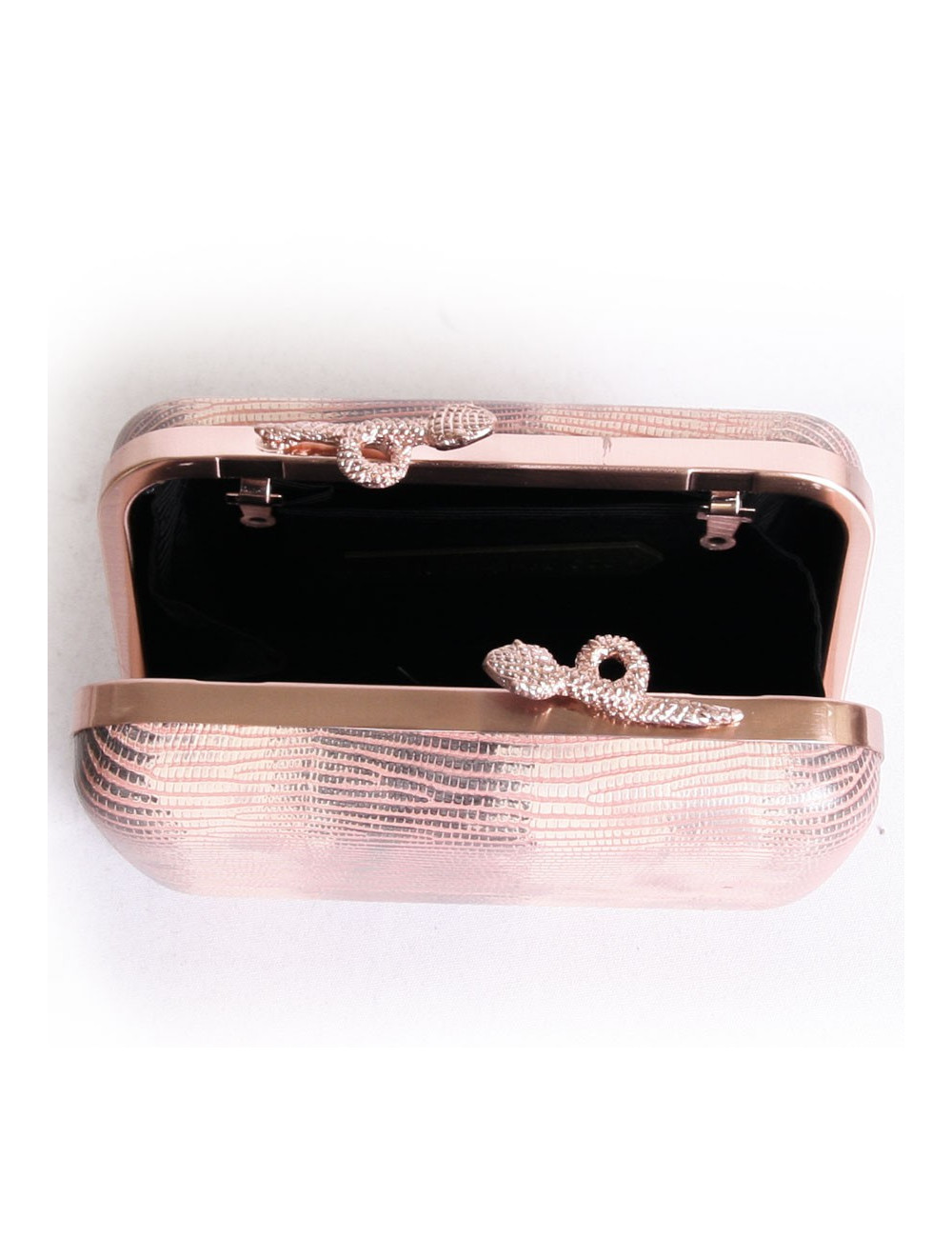 Pochette HOUSE OF HARLOX 1960 en reptile rose et gris