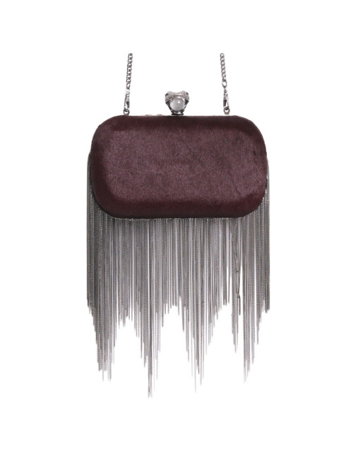 Pochette HOUSE OF HARLOW 1960 en poulain bordeaux 