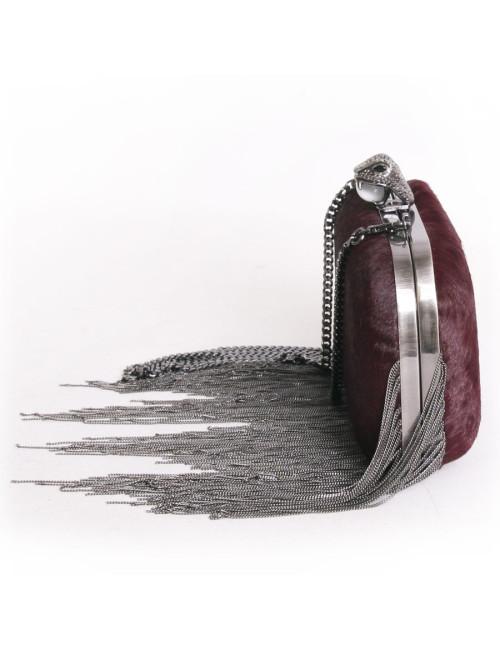 Pochette HOUSE OF HARLOW 1960 en poulain bordeaux 