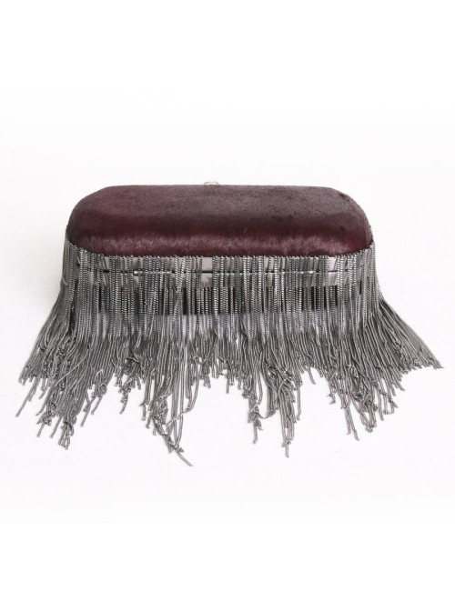 Pochette HOUSE OF HARLOW 1960 en poulain bordeaux 