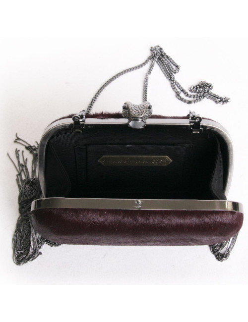 Pochette HOUSE OF HARLOW 1960 en poulain bordeaux 