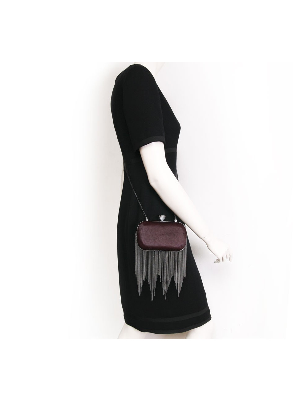 Pochette HOUSE OF HARLOW 1960 en poulain bordeaux 