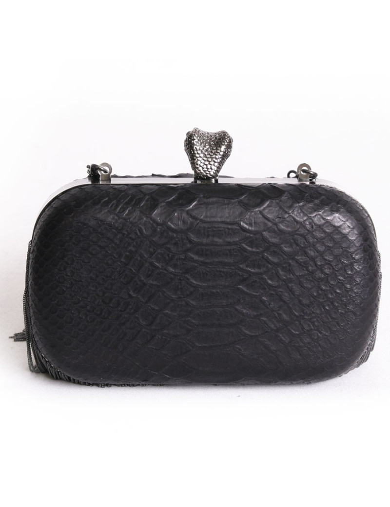 Pochette HOUSE OF HARLOW  1960 en python noir