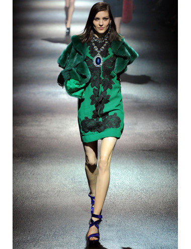 Robe fourreau LANVIN soie avec dentelles T36