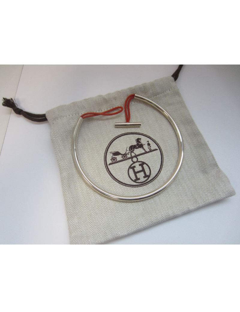 Collier ras de cou argent massif HERMÃˆS