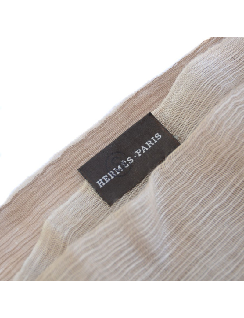 Etole HERMES Plume dans un dégradé de beige en cachemire et soie