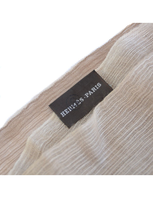 HERMES Plume shawl in a beige cashmere and silk 