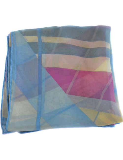 Foulard CHANEL en soie, tons pastels