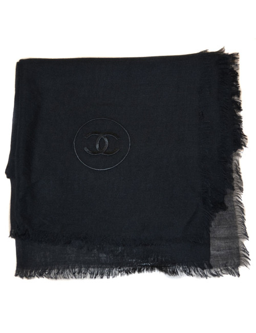 Etole CHANEL noire à frange en modal et cachemire