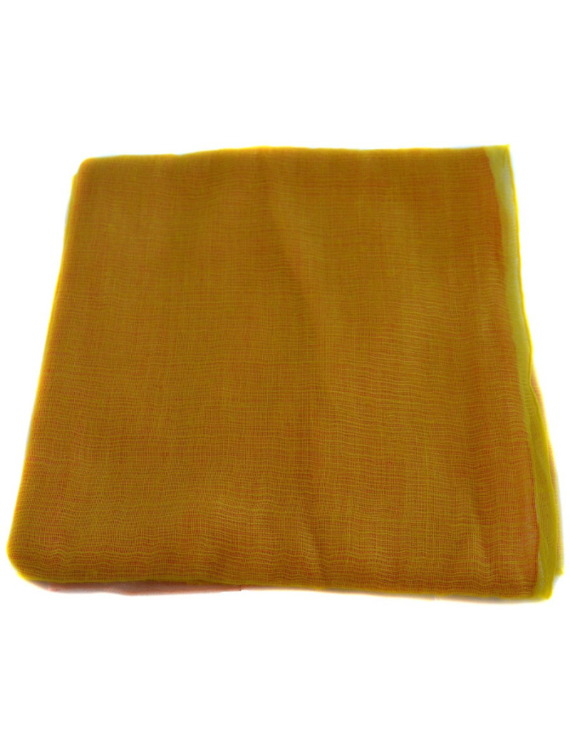 Etole HERMES Plume jaune dégradé rose en cachemire et soie