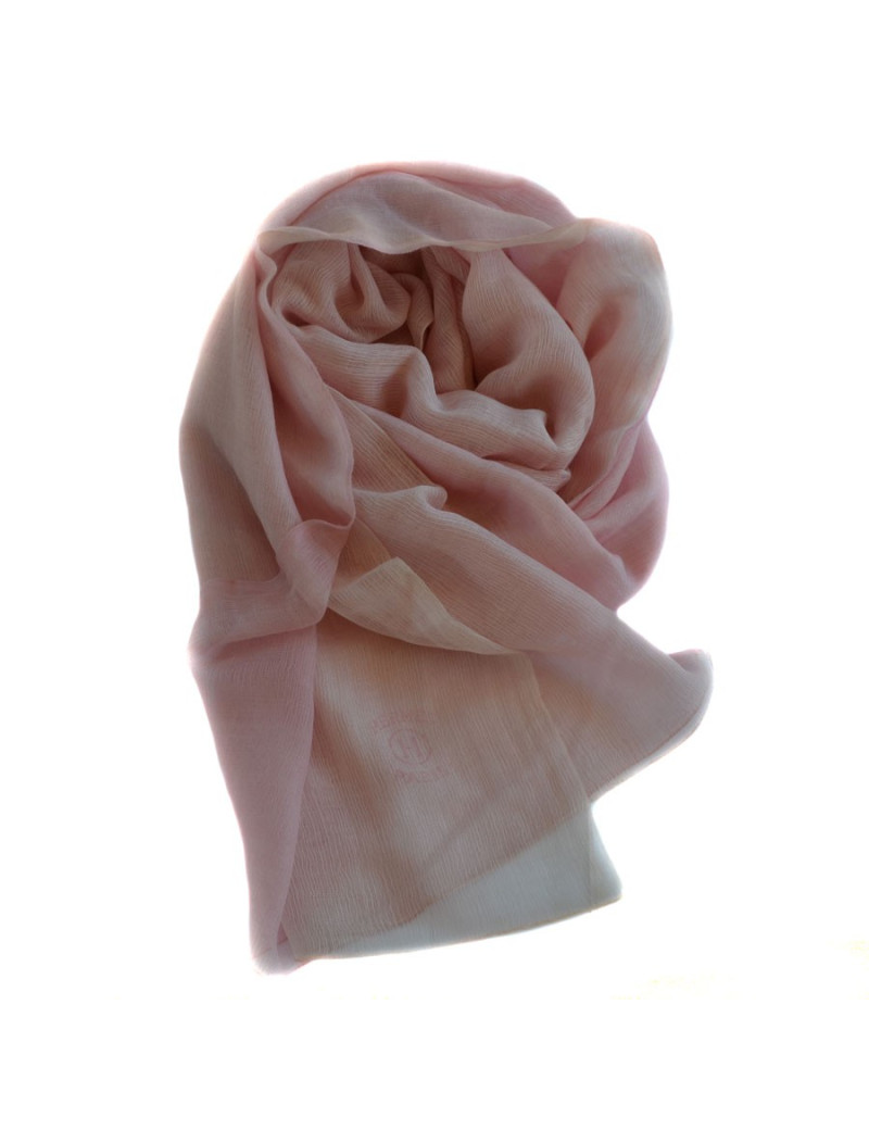 Scarf HERMES pale pink cashmere and silk