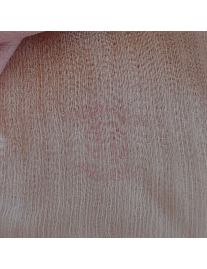 Etole HERMES rose pâle en cachemire et soie