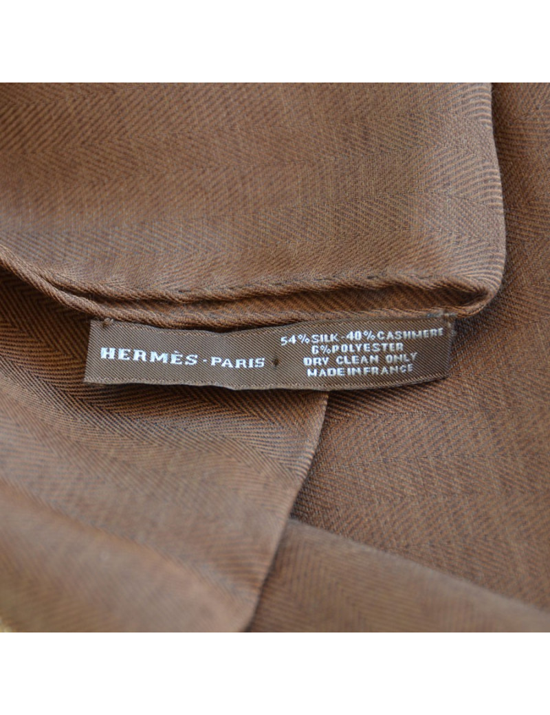 Etole HERMES marron et fils or et argent