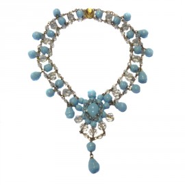 Sky blue MARGUERITE DE VALOIS necklace
