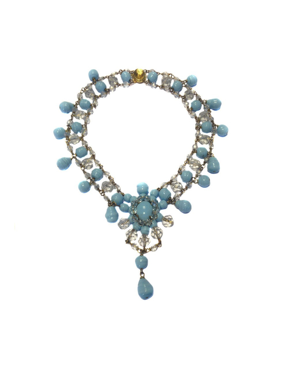 Collier MARGUERITE DE VALOIS bleu ciel