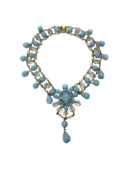 Collier MARGUERITE DE VALOIS bleu ciel