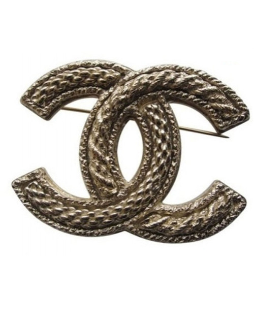 Large pin CC CHANEL pale gold