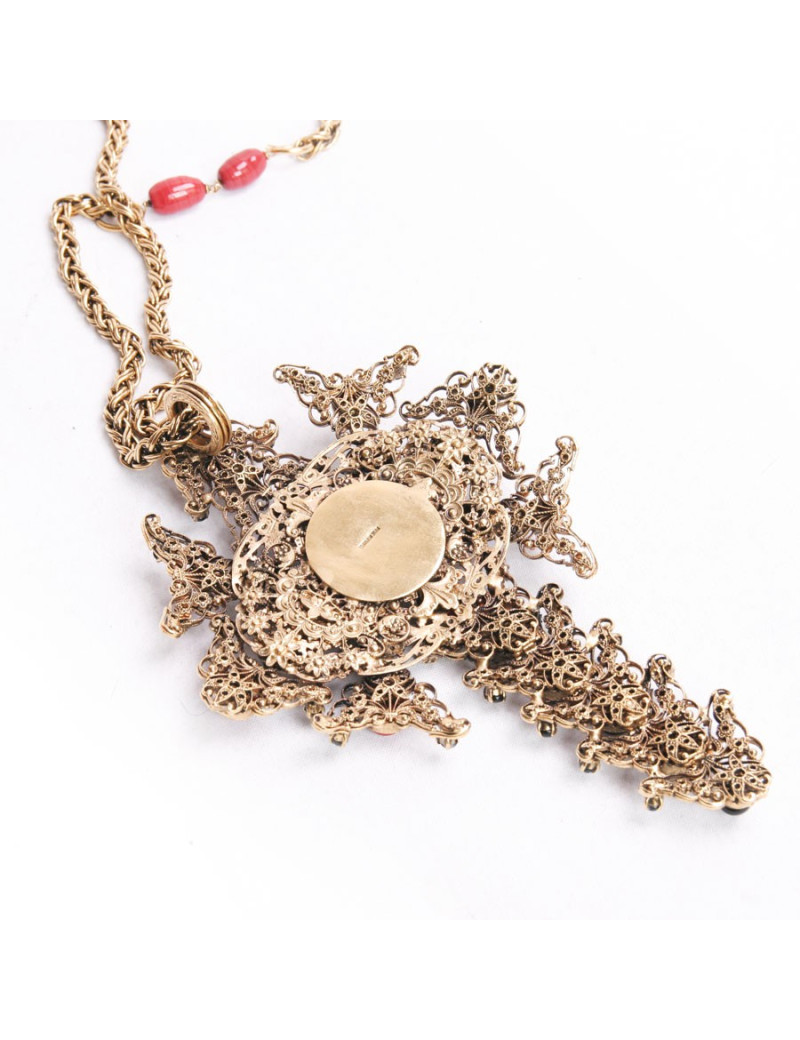 Sautoir croix MARGUERITE DE VALOIS  couture