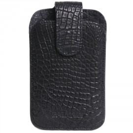 BALMAIN leather way black croco case
