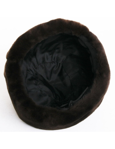 Chapka en peau retournée marron  2