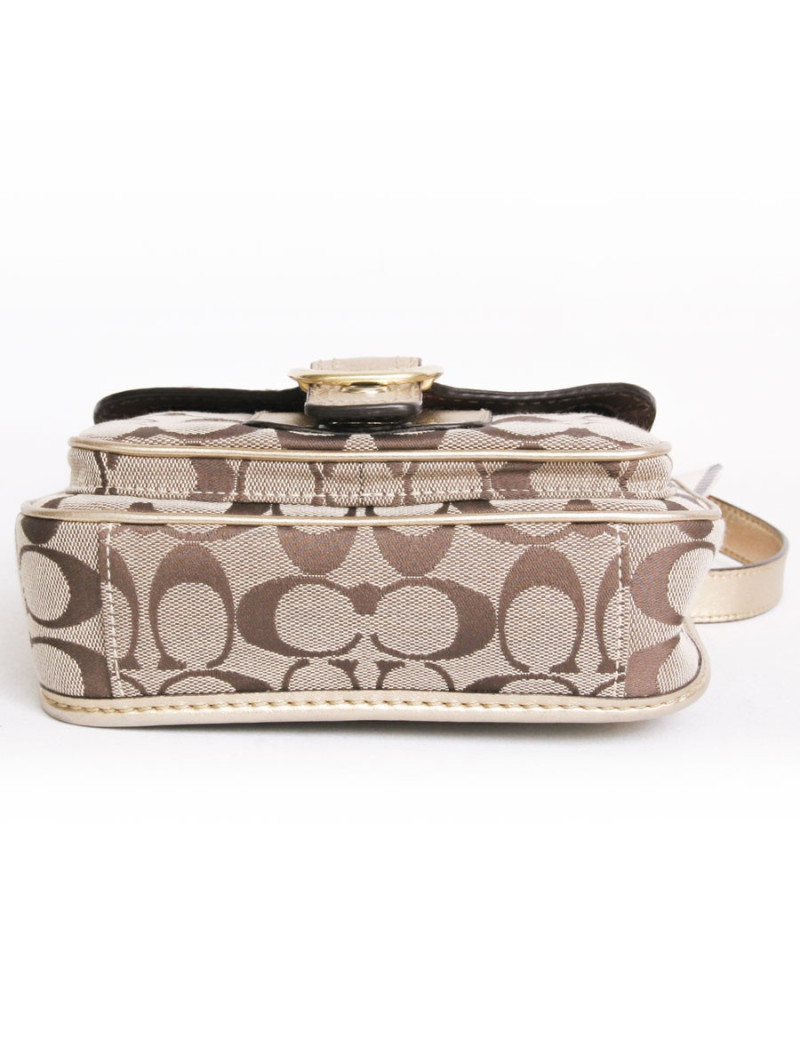 Sac COACH toile monogram et cuir doré