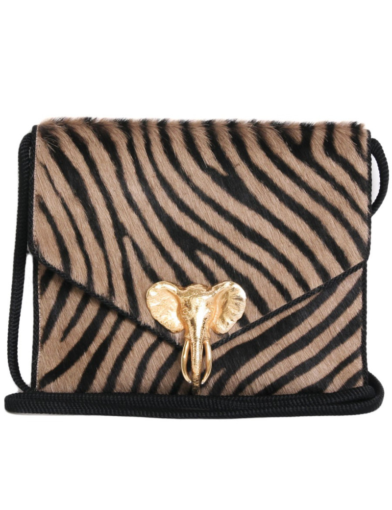 Sac pochette DOMINIQUE AURIANTIS bijou éléphant doré