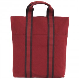 HERMES Bag Tote in red H canvas
