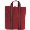 HERMES Bag Tote in red H canvas