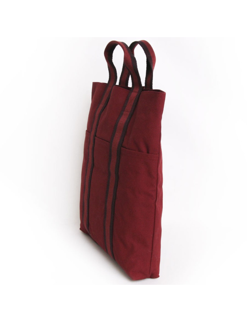 HERMES Bag Tote in red H canvas