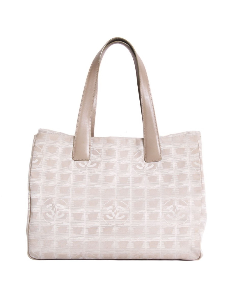 Sac cabas CHANEL beige monogram "ligne voyage"