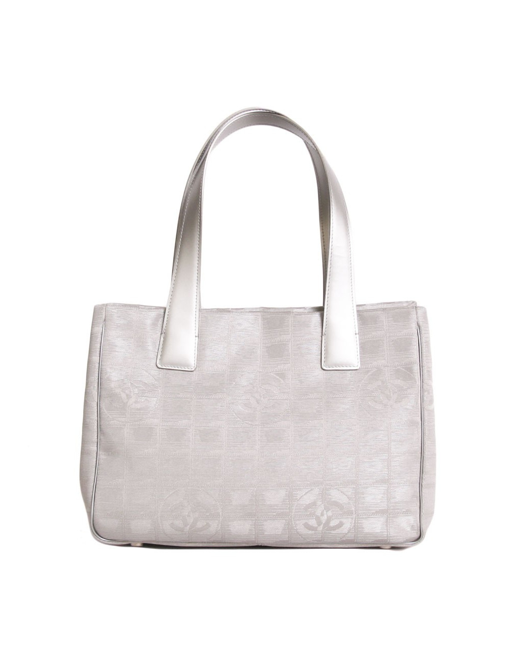 Sac CHANEL en toile argent "ligne voyage"