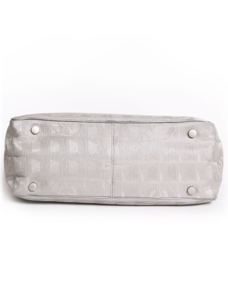 Sac CHANEL en toile argent "ligne voyage"