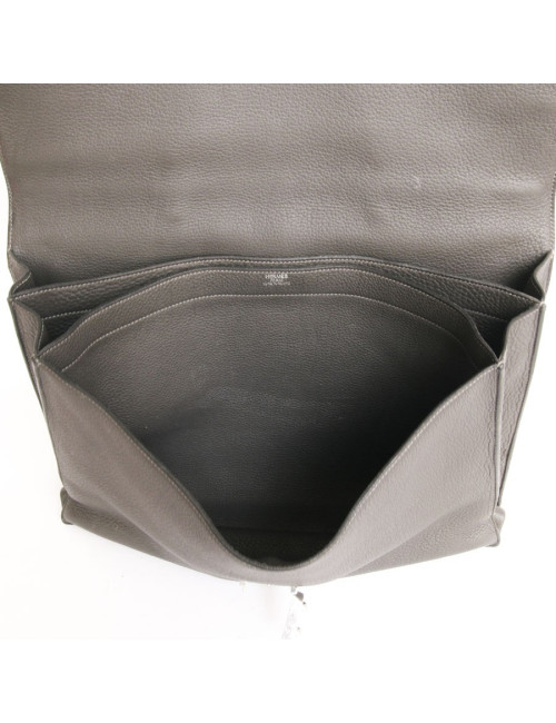 HERMES dispatches in taurillon clemence gray elephant backpack