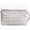 CHANEL shiny gray fabric bag