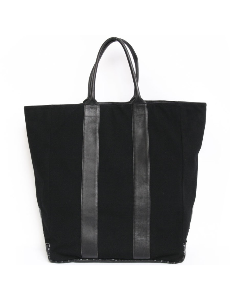 CHANEL tote bag in black jersey and leather