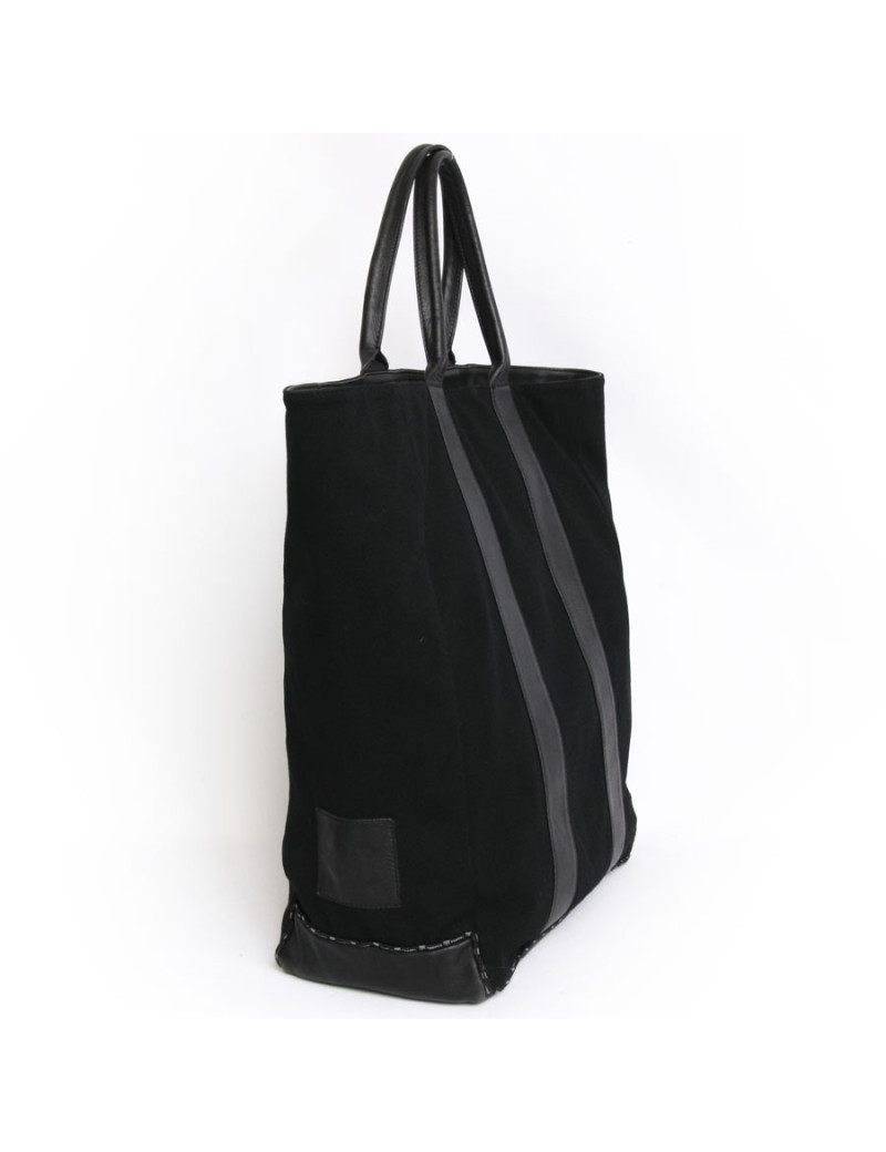 CHANEL tote bag in black jersey and leather