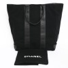 CHANEL tote bag in black jersey and leather