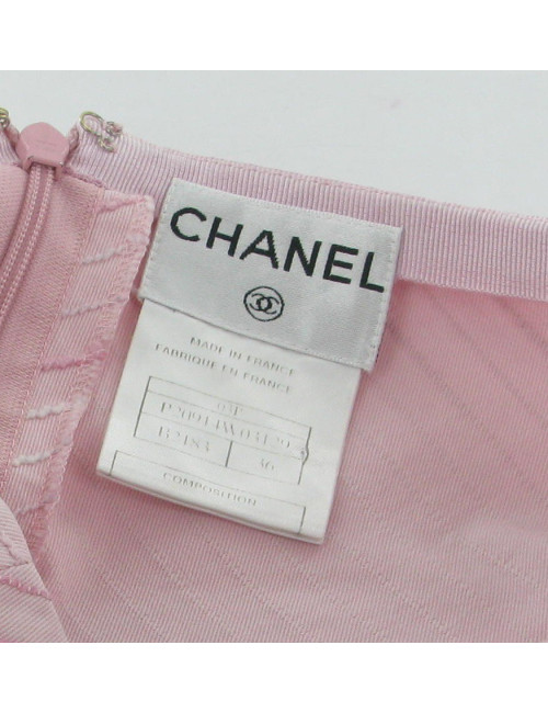 Jupe CHANEL t 36 plissée rayée rose