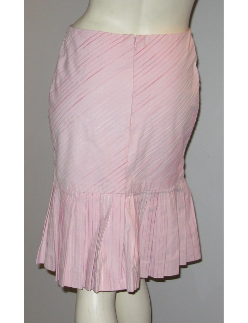 Jupe CHANEL t 36 plissée rayée rose