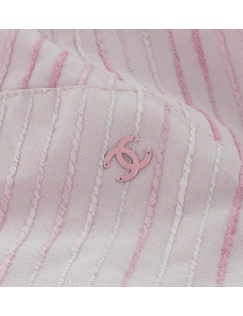 Jupe CHANEL t 36 plissée rayée rose
