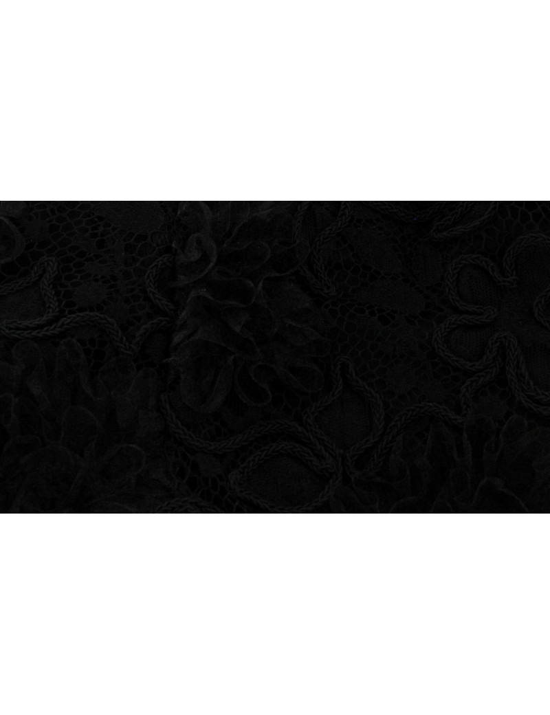 CHANEL T 38 shirt without sleeves Black Lace embroidery Lesage